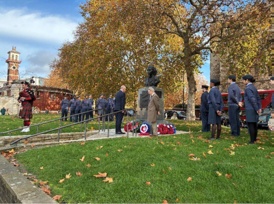 Remembrance Sunday ceremony, at the monument to SOE agents
